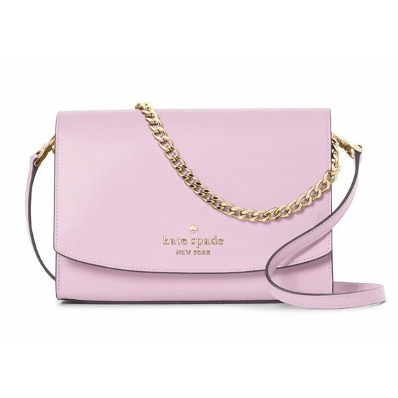 New Kate Spade Carson Saffiano Leather Convertible Crossbody bag Quartz Pink - Picture 1 of 5